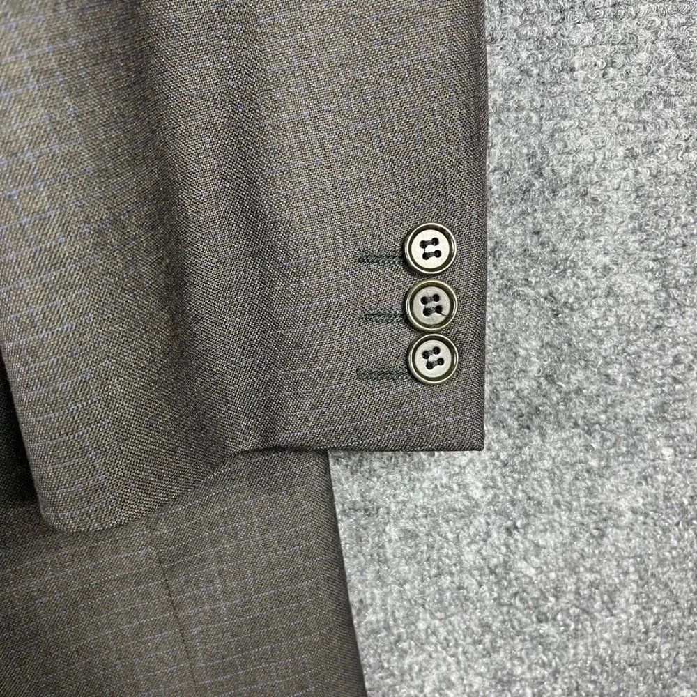 Canali Blazer Men 40R Grey Blue Super‎ 120s Wool 3-Button Sport Coat Italy